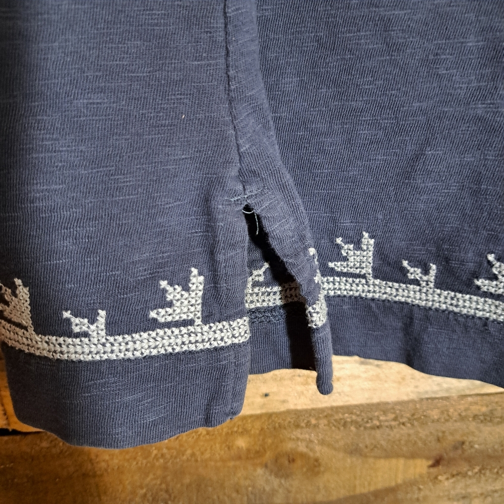 Pure Jill Organic 100% Cotton Grey Embroidered Dolman‎ Tunic Womens S J. Jill - Picture 4 of 5